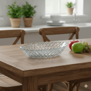 وعاء تقديم زجاجي الماس غزة